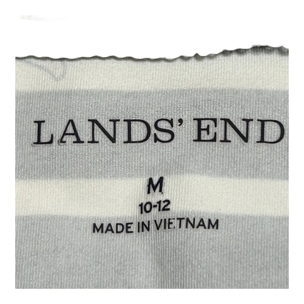 Lands' End Women's Swim Cover-Up M 10 - 12 Black White Floral Beach Sunblock NEW